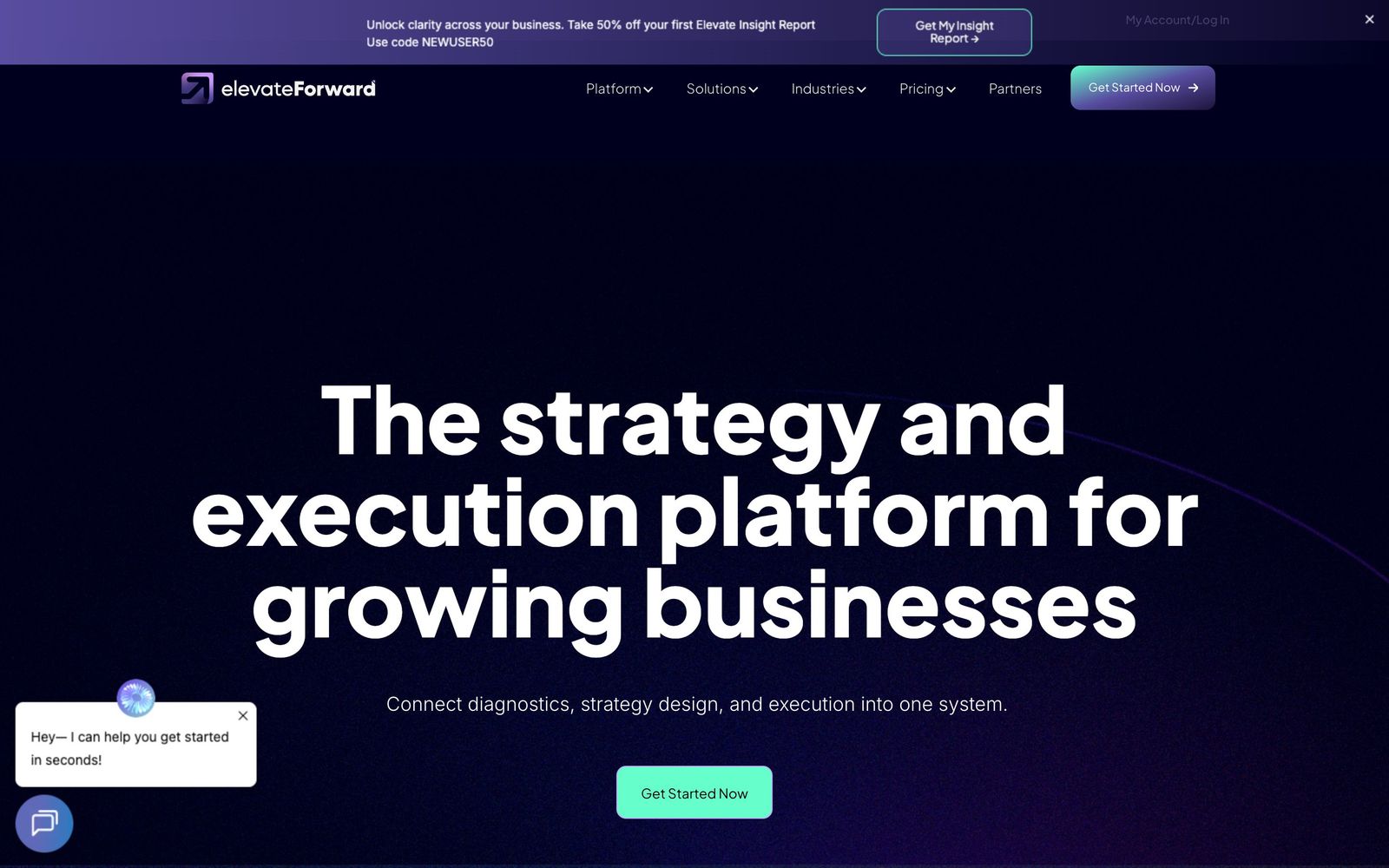 ElevateForward website: homepage