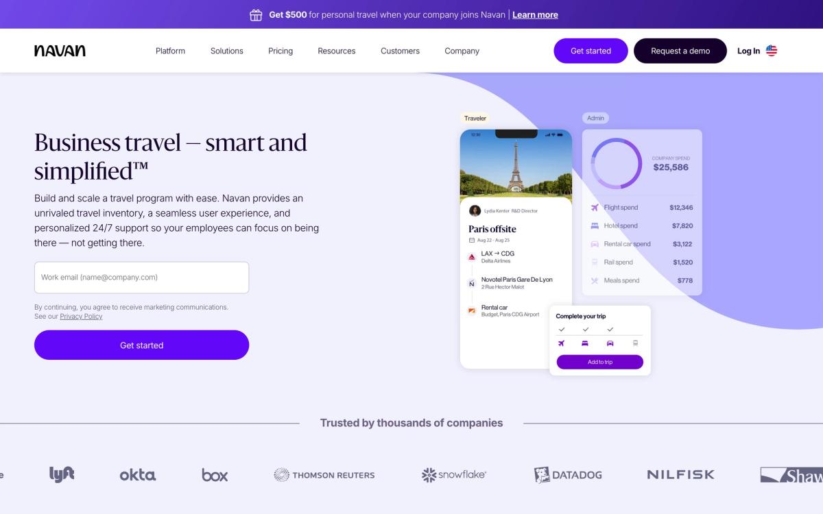 Navan, product page screenshot