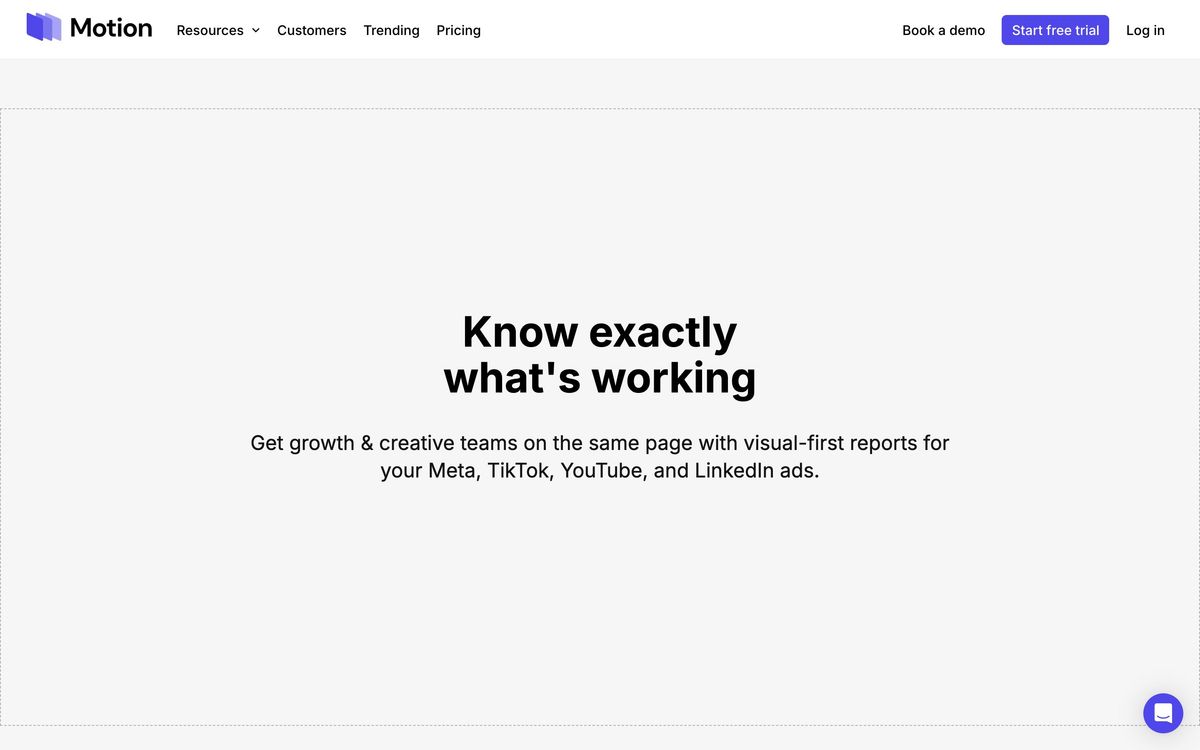 Motion: product overview page screenshot