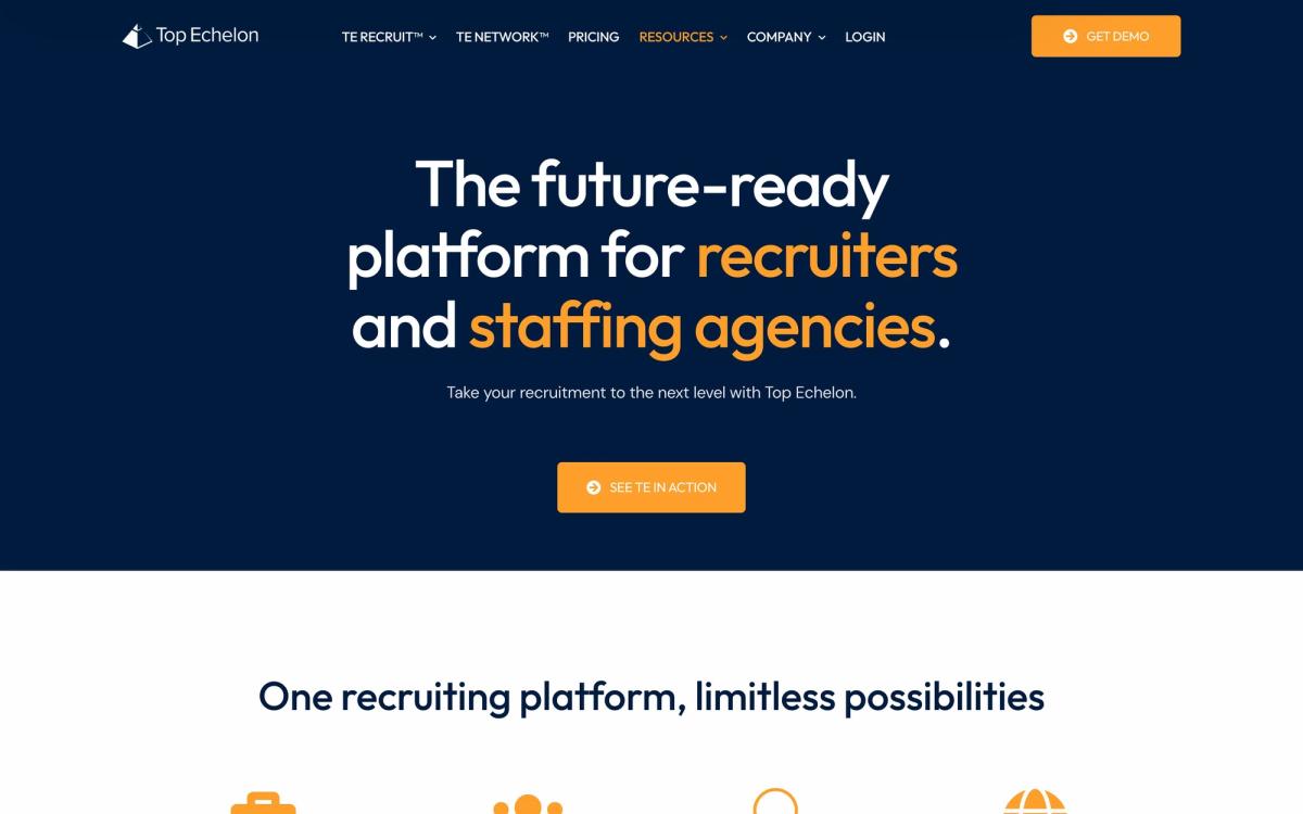 Top Echelon, use cases page screenshot