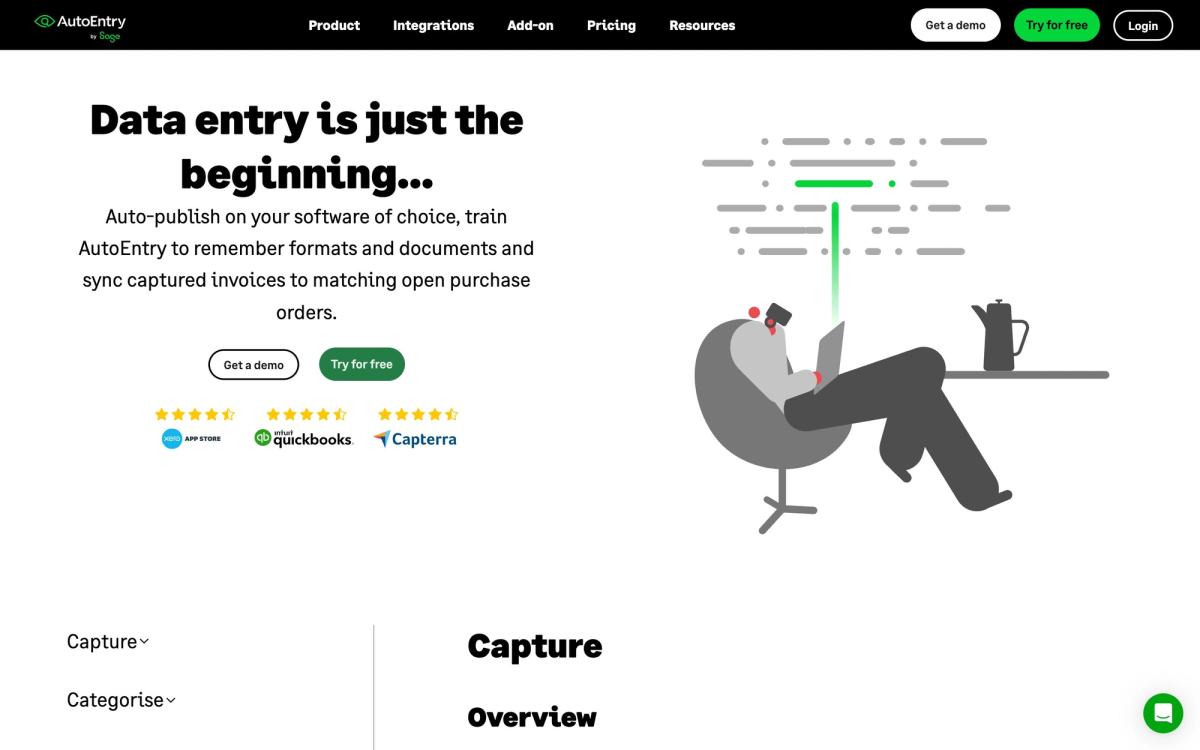 AutoEntry: features page screenshot