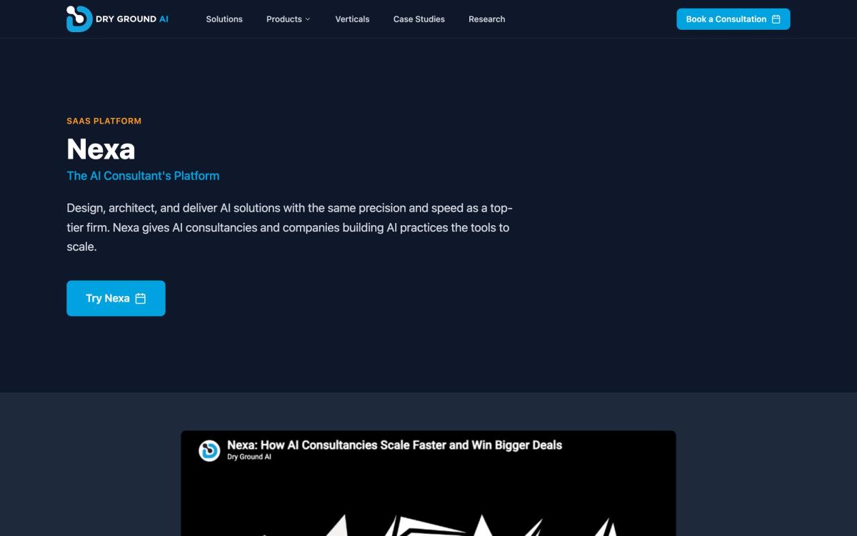Dry Ground AI, product page screenshot