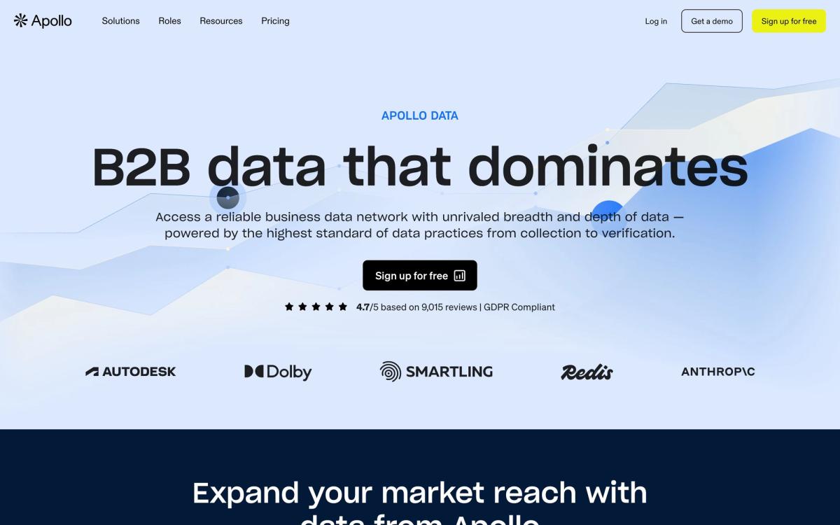 Apollo.io: product page screenshot