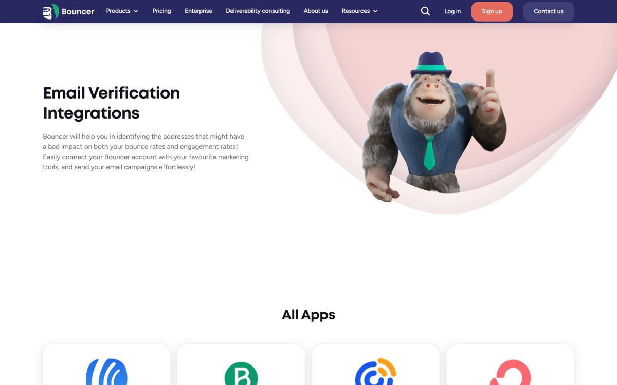 Bouncer, integrations page screenshot