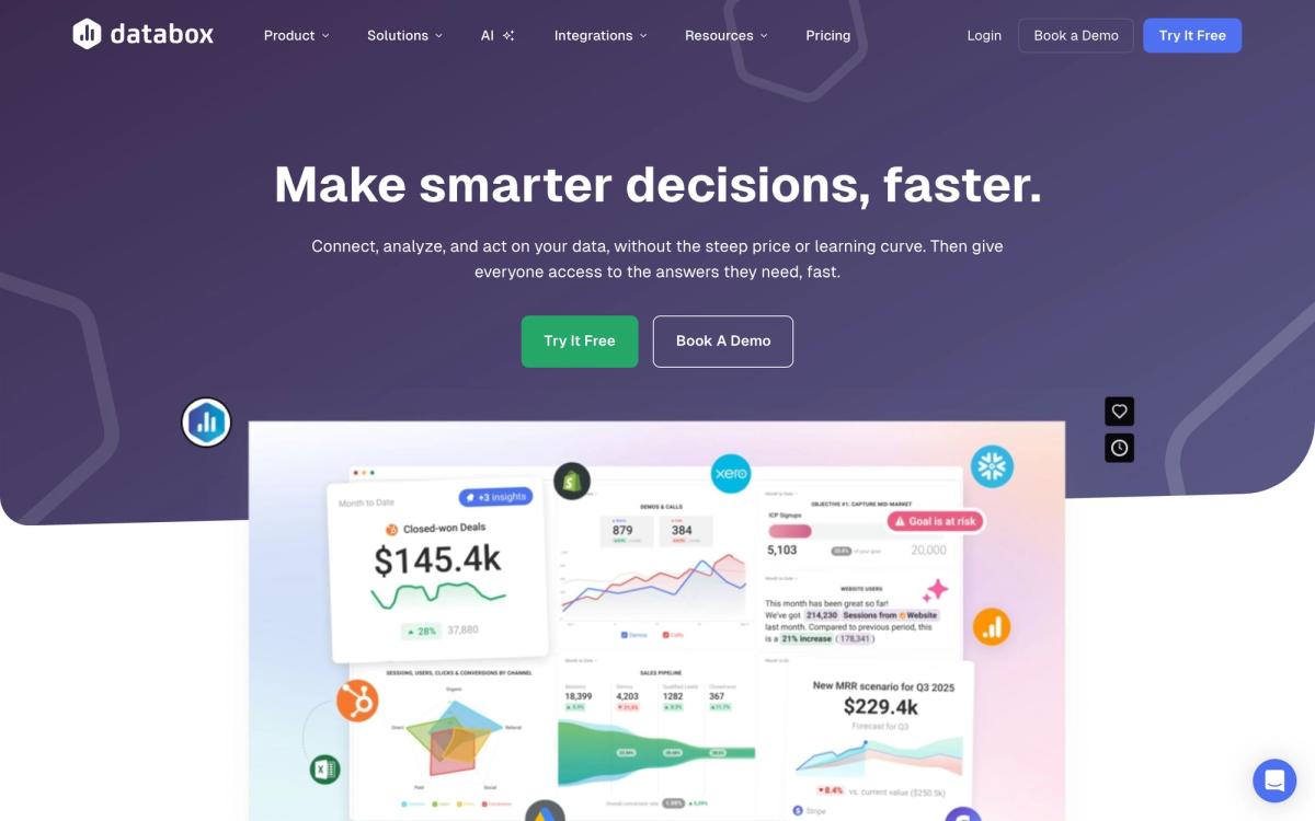 Databox, product page screenshot
