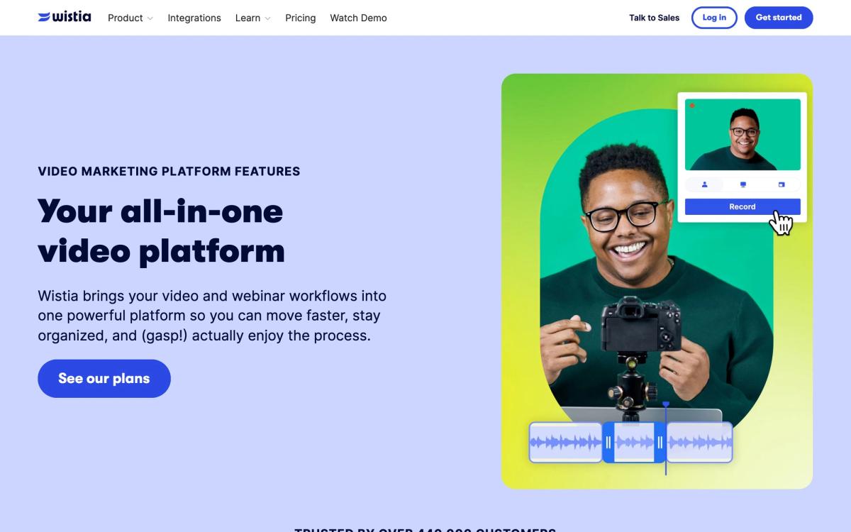 Wistia, features page screenshot
