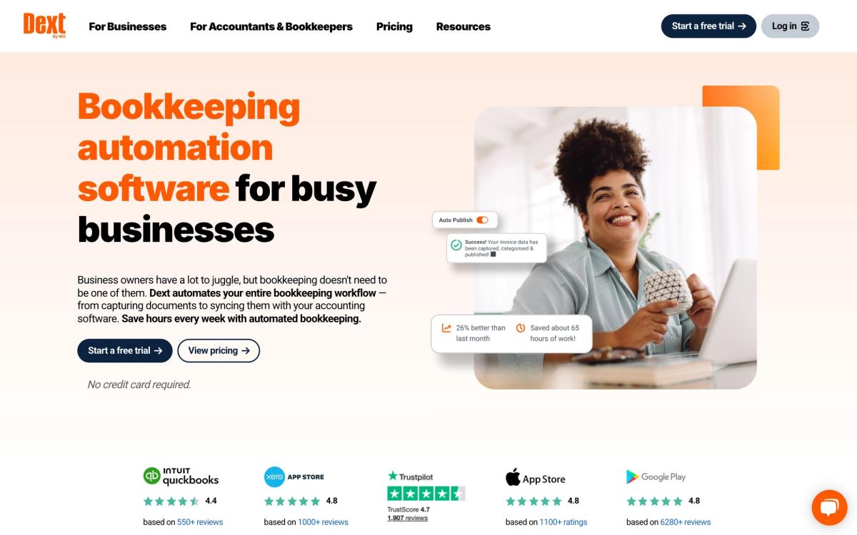 Dext: product page screenshot