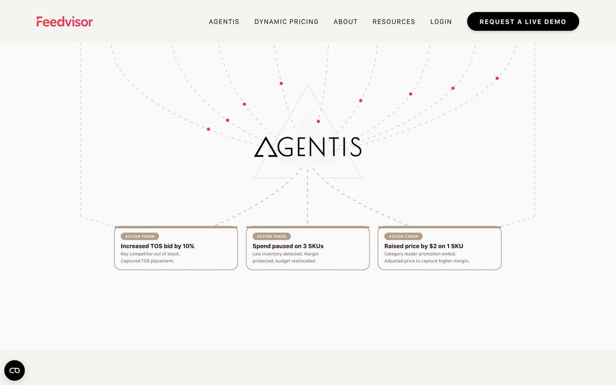 Feedvisor, product overview page screenshot
