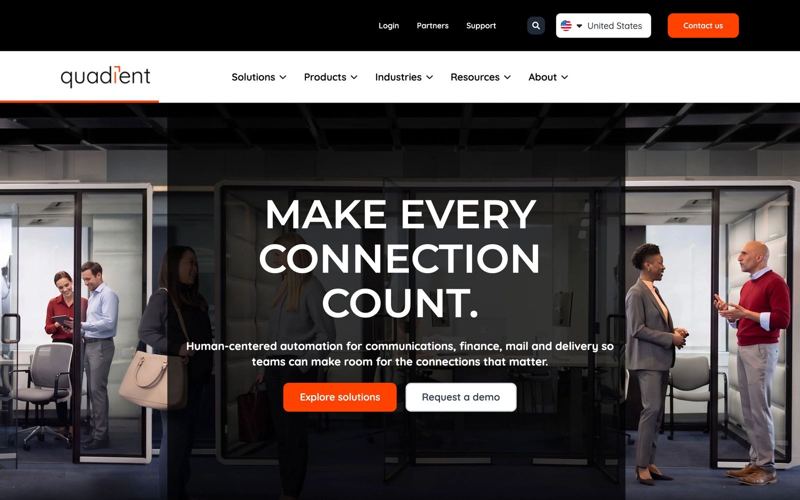 Quadient website, homepage