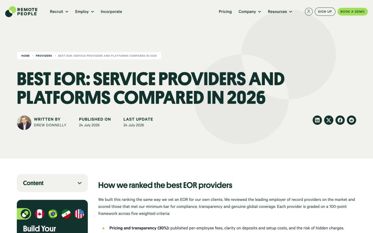 RemotePeople, product page screenshot