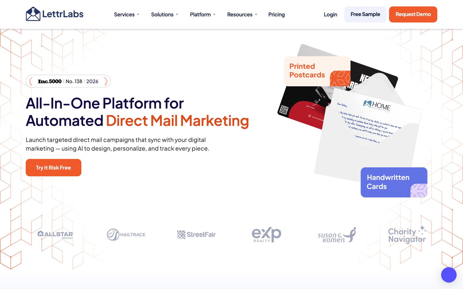 LettrLabs website, homepage
