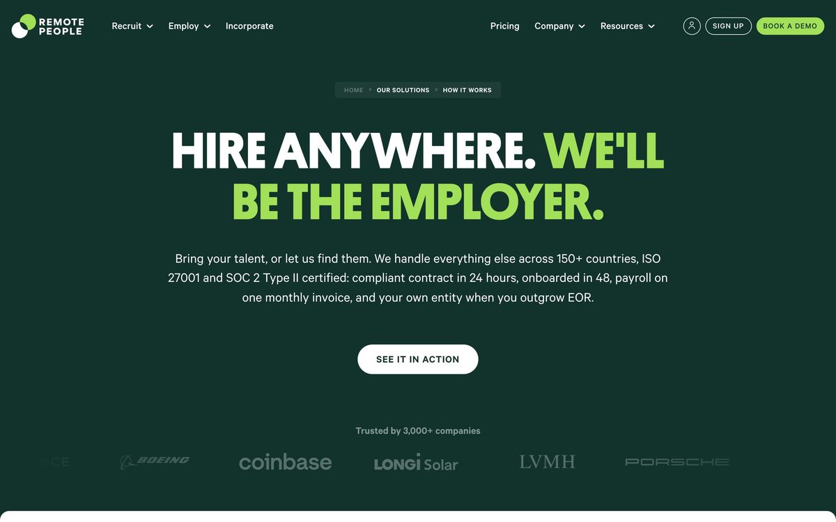 RemotePeople, how it works page screenshot