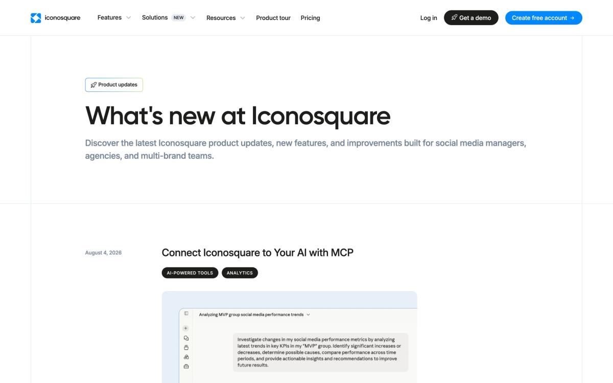 Iconosquare, product page screenshot