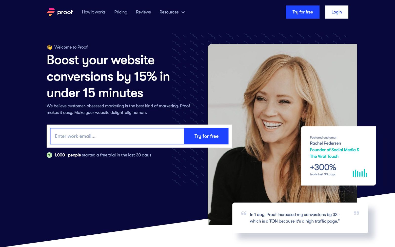 Proof website, homepage