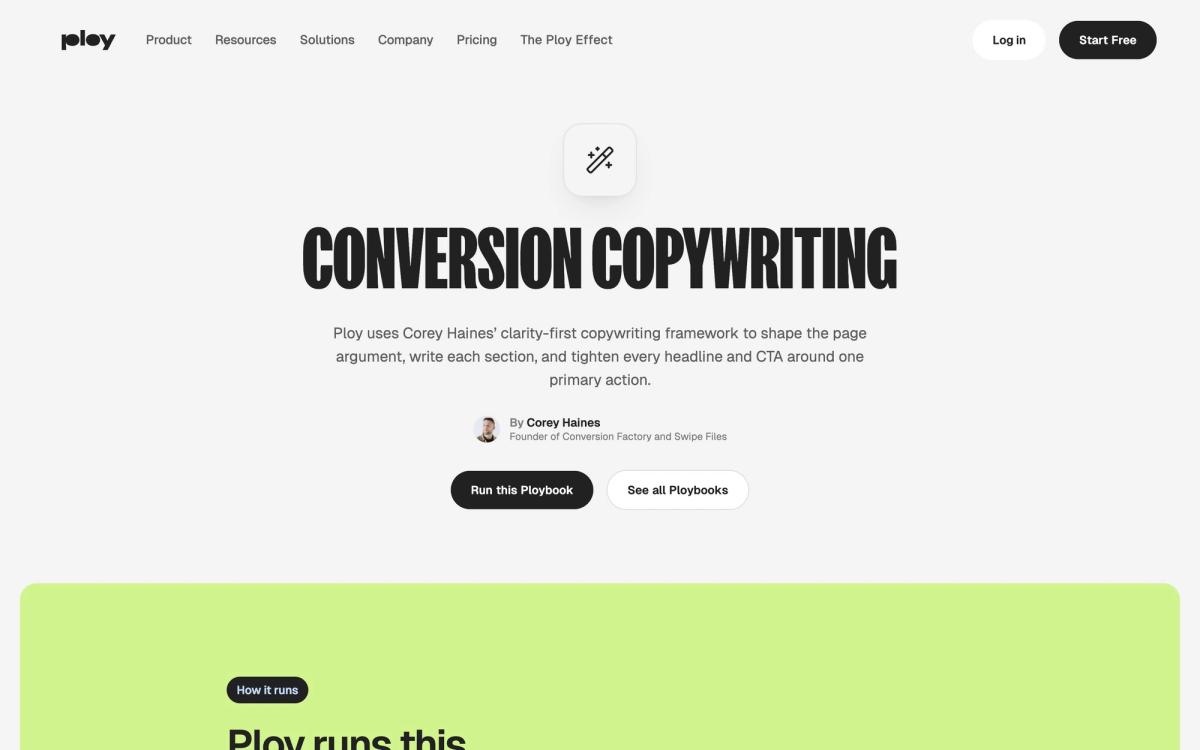 Ploy, product page screenshot