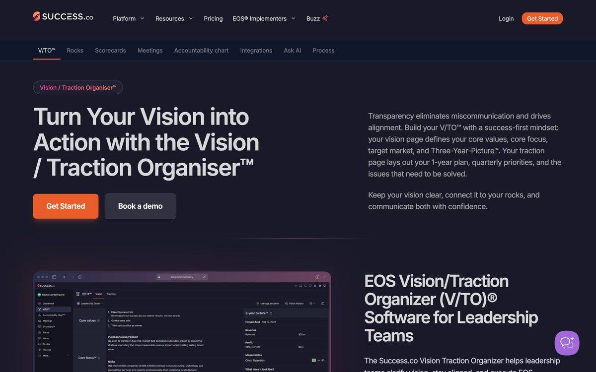 Success.co, product page screenshot