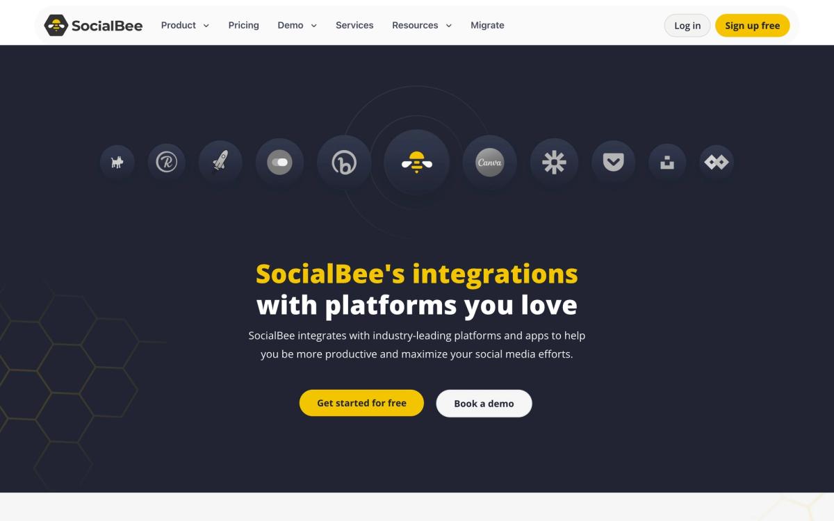 SocialBee, product page screenshot