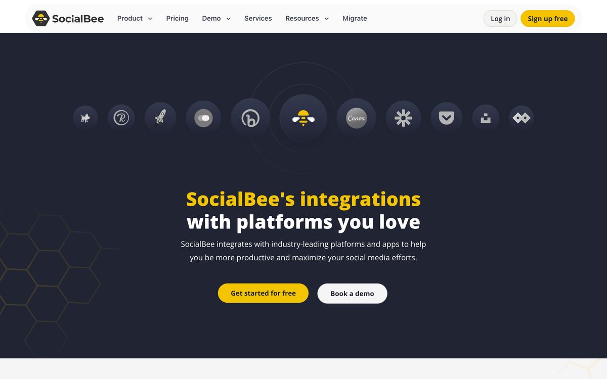 SocialBee, product page screenshot