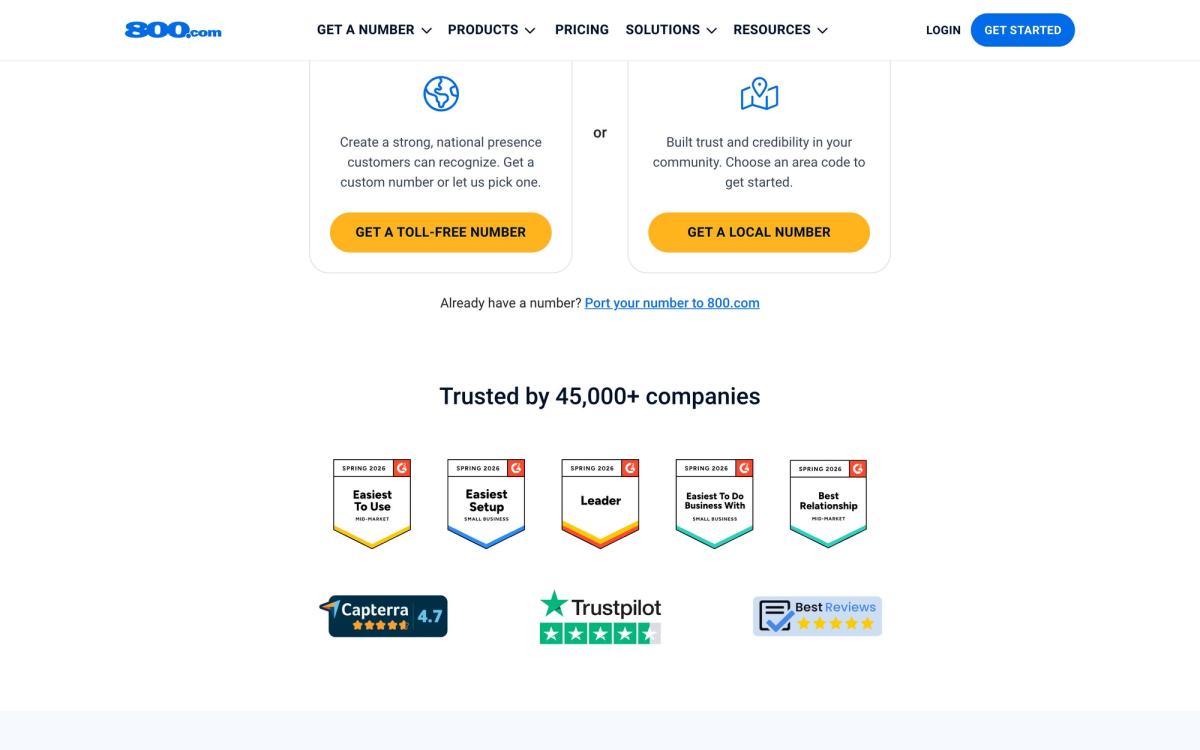 800.com, product overview page screenshot