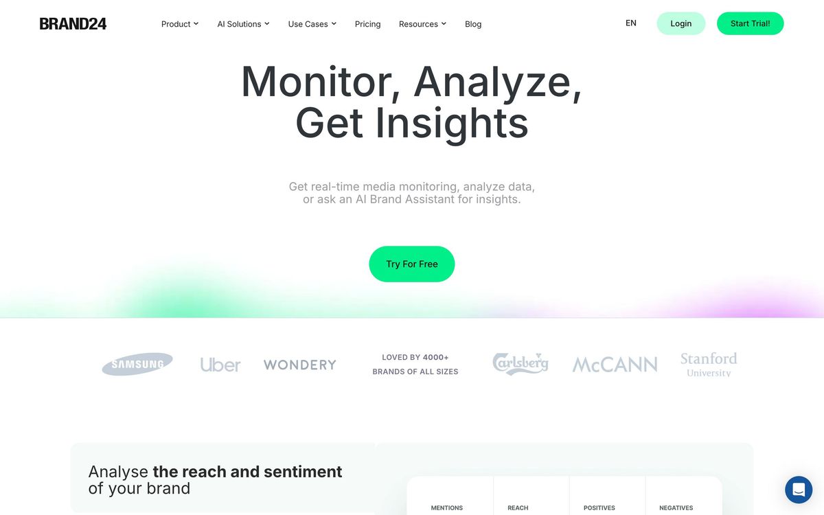 Brand24: features page screenshot