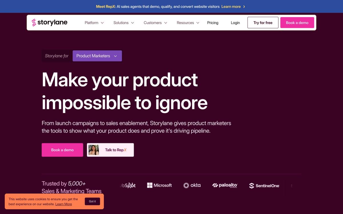 Storylane, product page screenshot