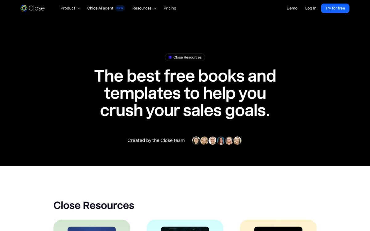 Close: templates page screenshot