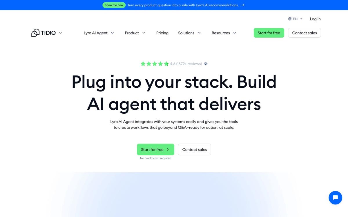 Tidio: how it works page screenshot