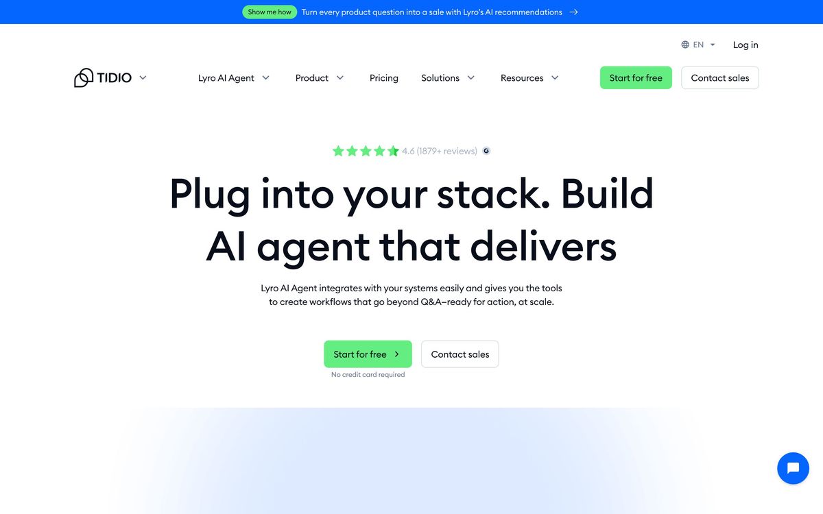 Tidio: how it works page screenshot