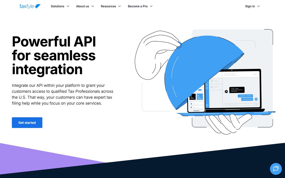 Taxfyle: integrations page screenshot