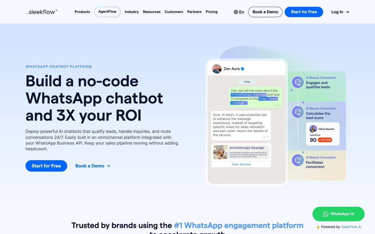 SleekFlow: product page screenshot