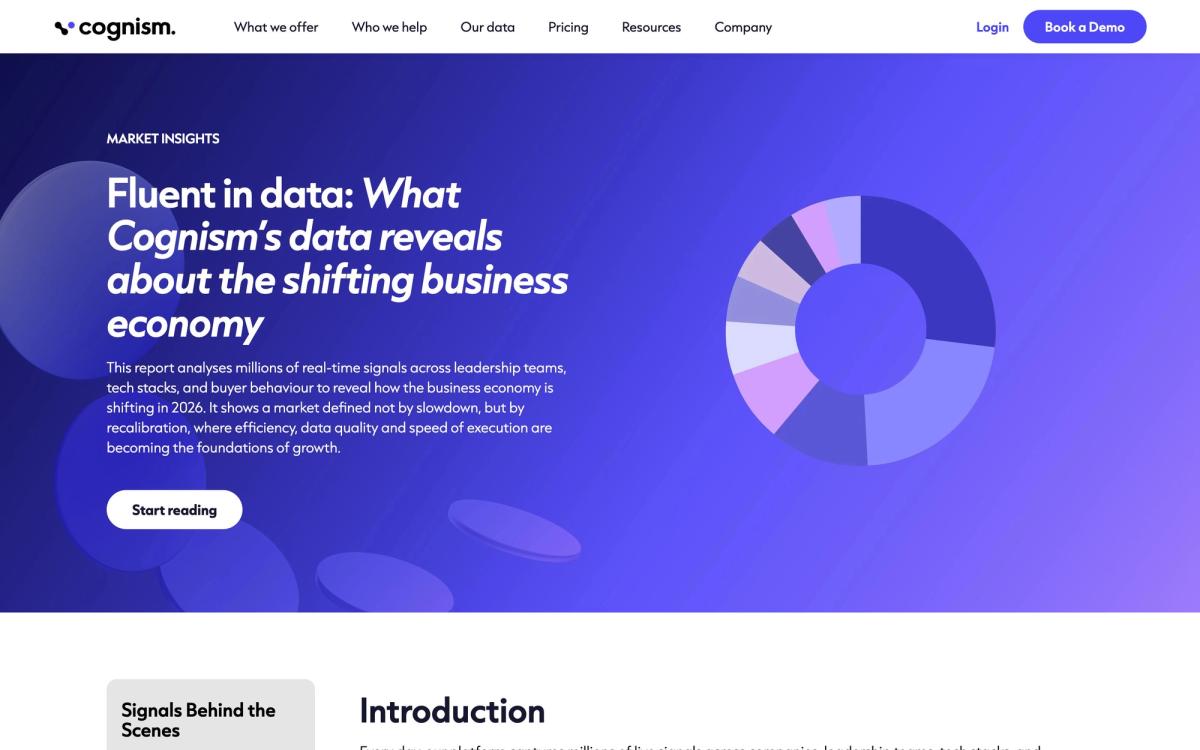 Cognism, features page screenshot