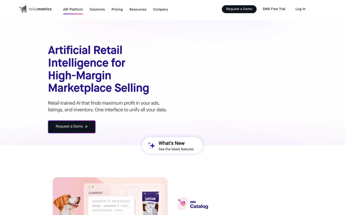 Teikametrics: product page screenshot