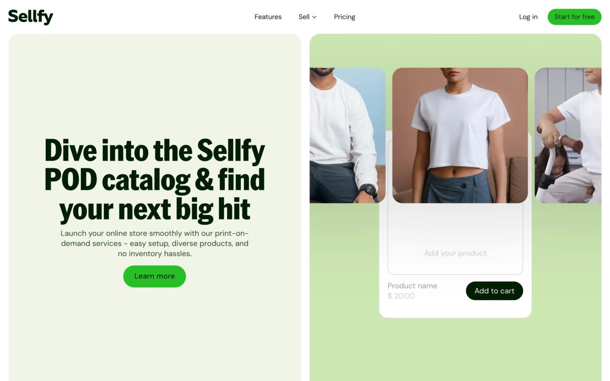 Sellfy, product page screenshot