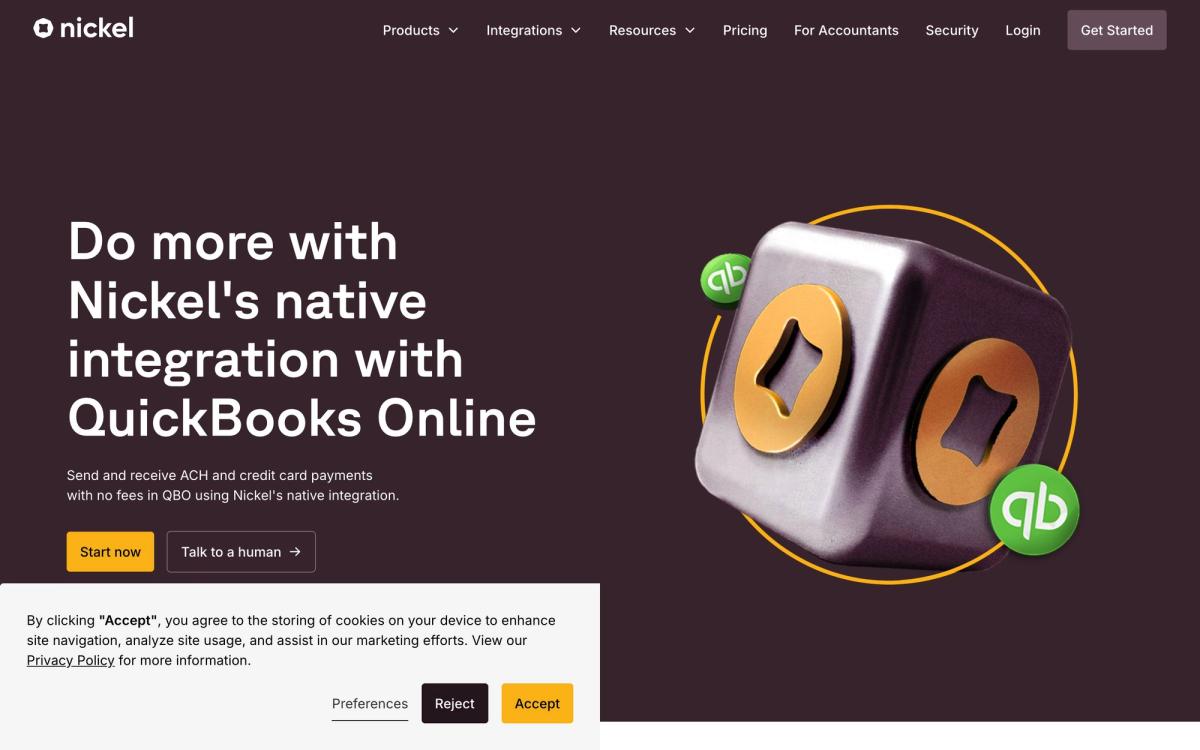 Nickel: integrations page screenshot