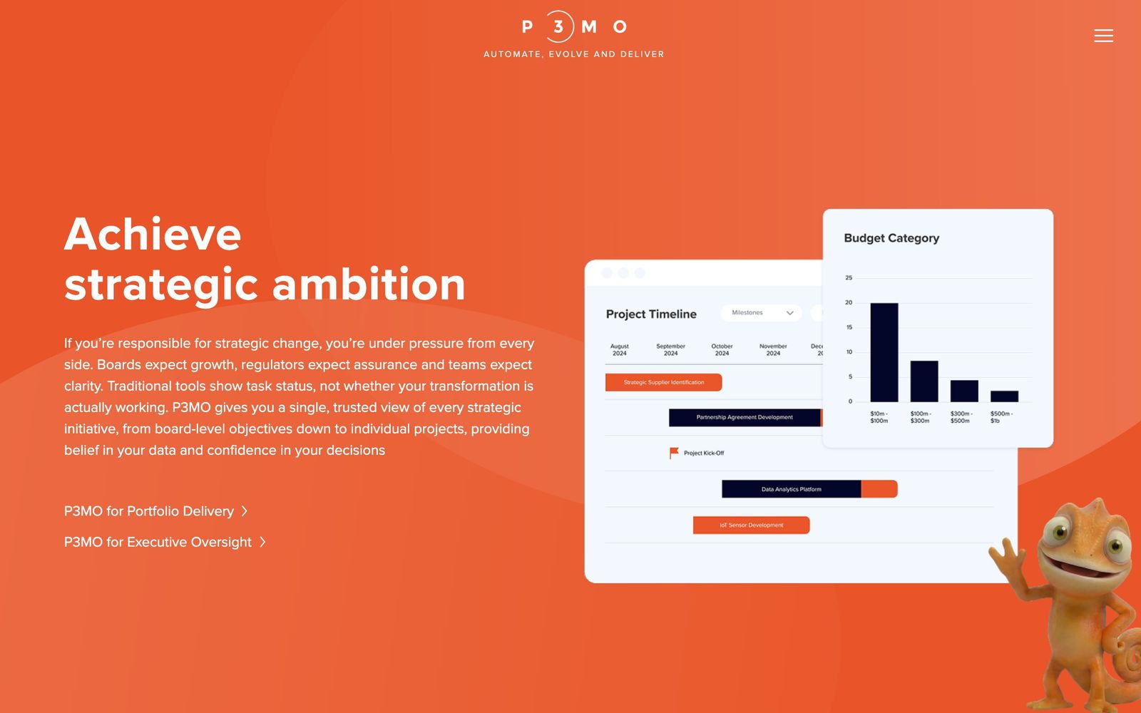 P3MO website, homepage