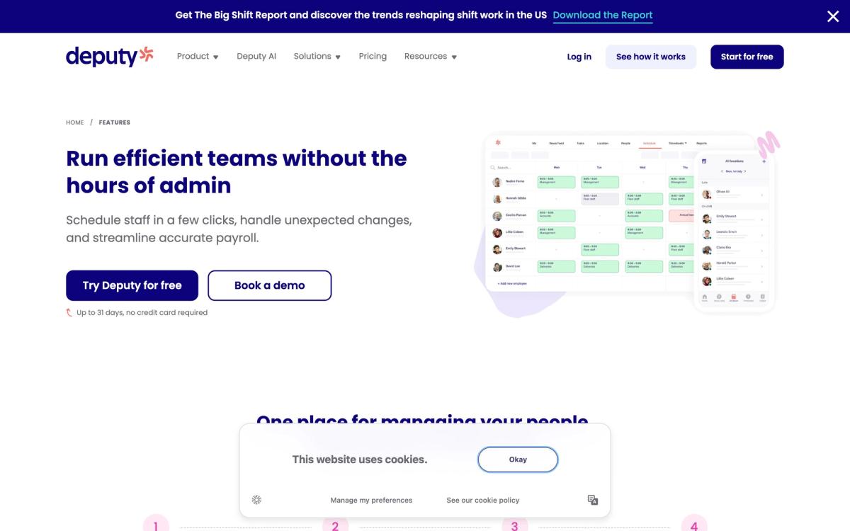 Deputy, product page screenshot