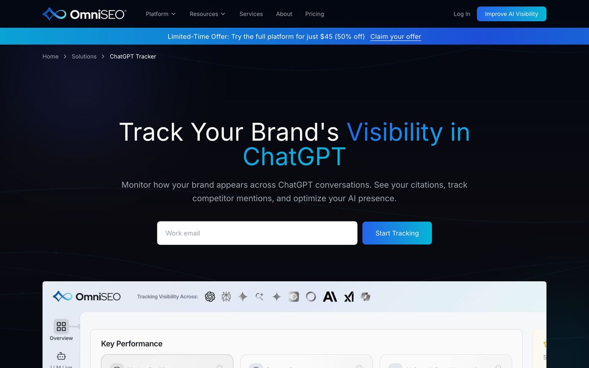 OmniSEO: solutions page screenshot