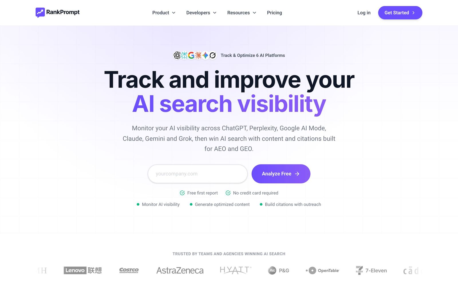 Rank Prompt website, homepage