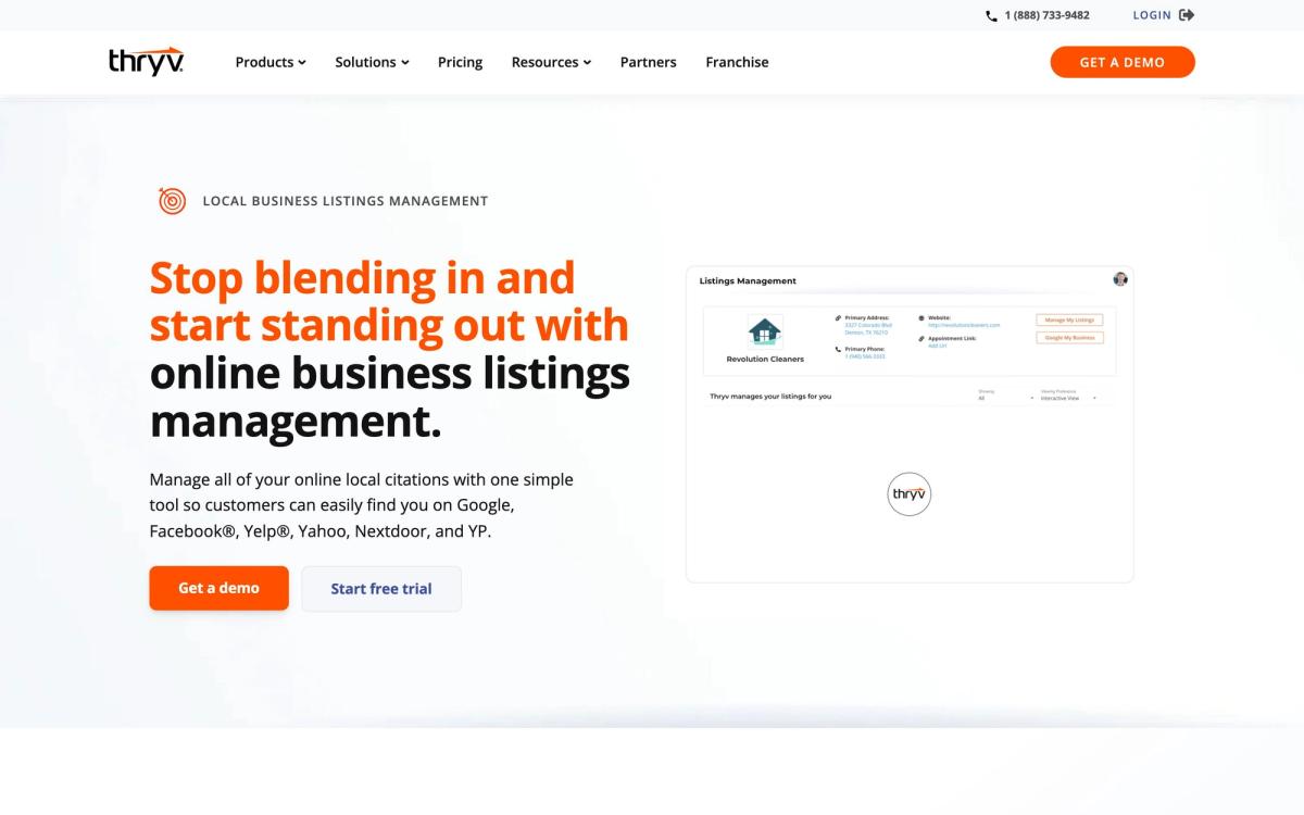 Thryv, features page screenshot