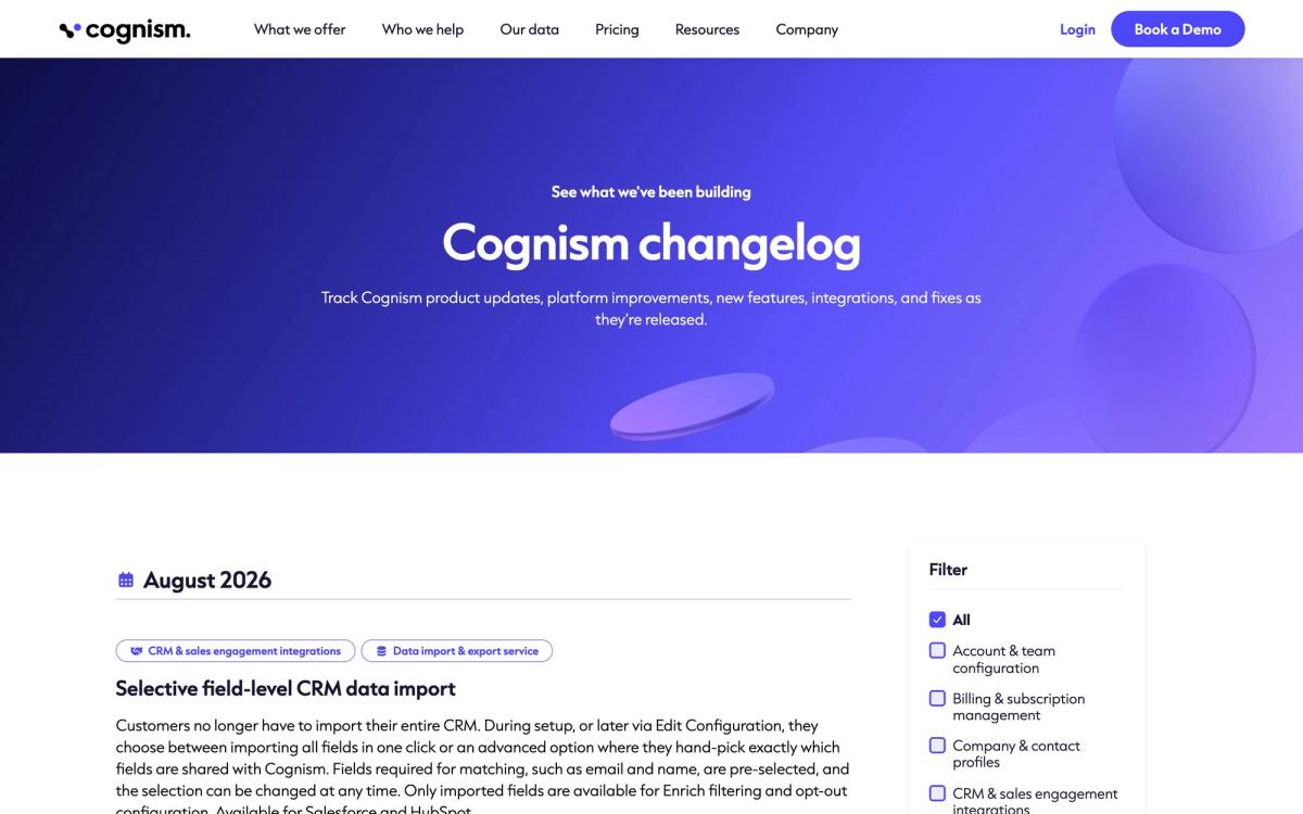 Cognism, product page screenshot