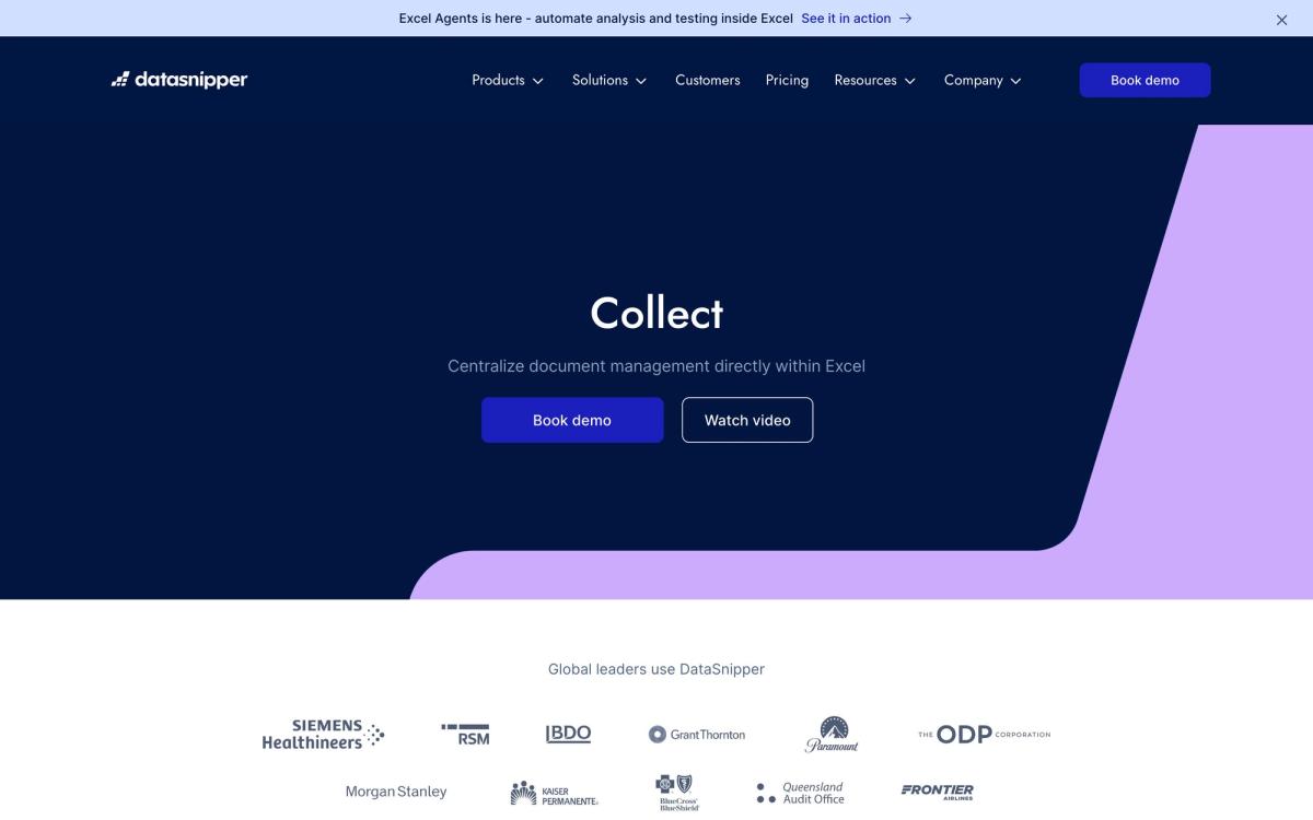 DataSnipper: features page screenshot