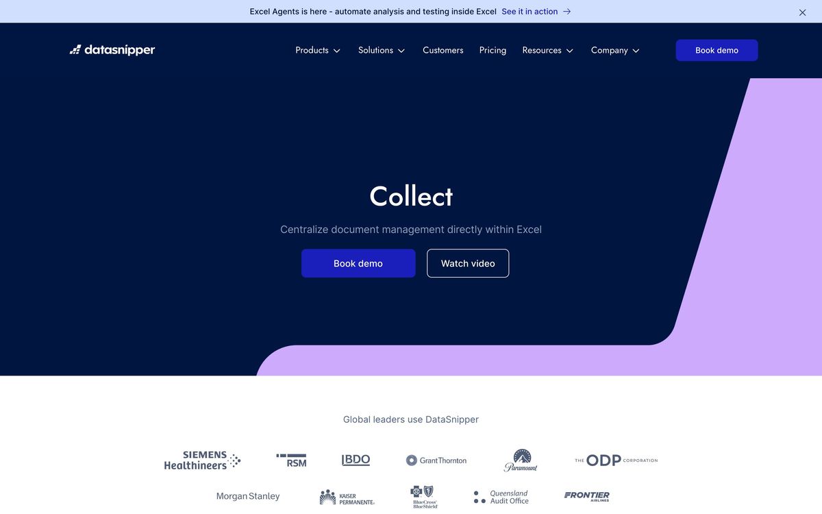 DataSnipper: features page screenshot
