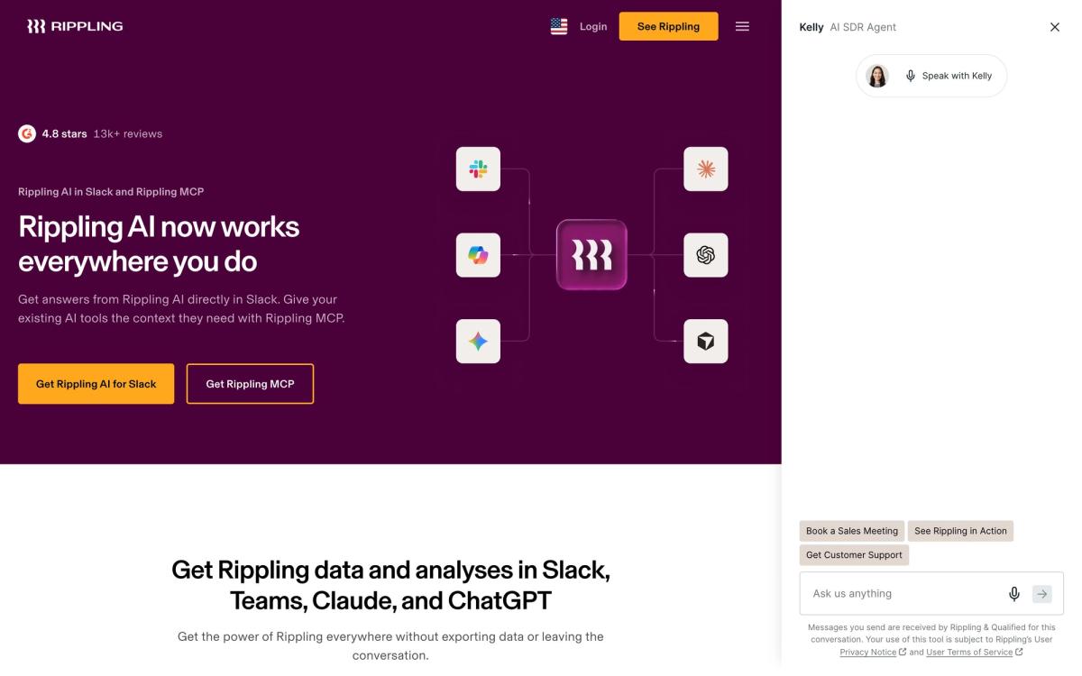 Rippling, product page screenshot