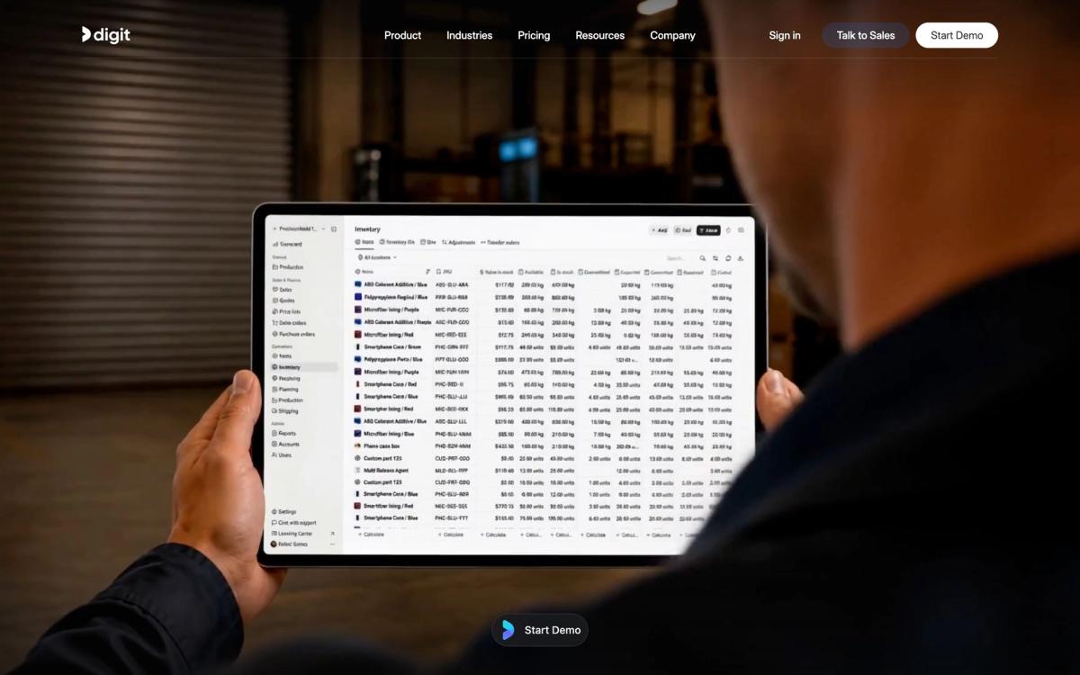 Digit, product overview page screenshot
