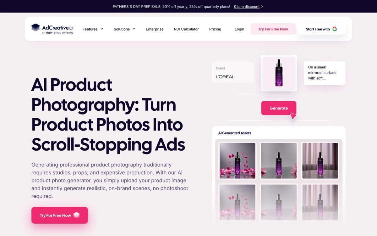 AdCreative.ai: product page screenshot