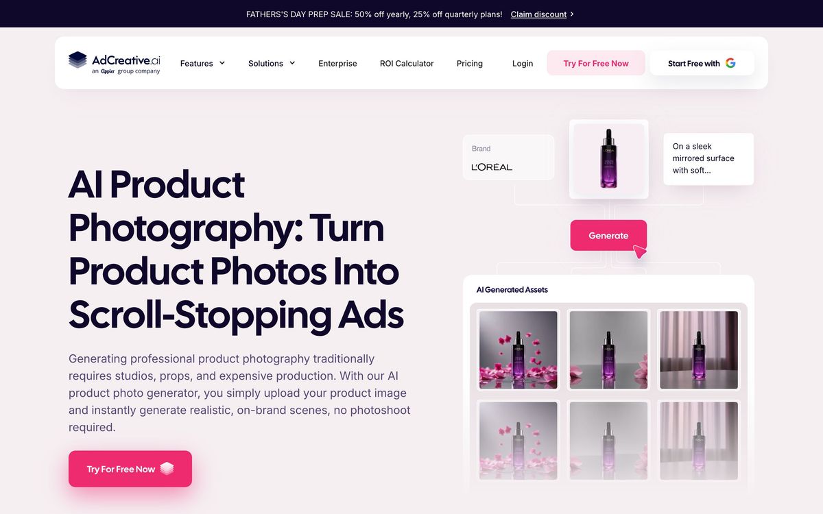 AdCreative.ai: product page screenshot