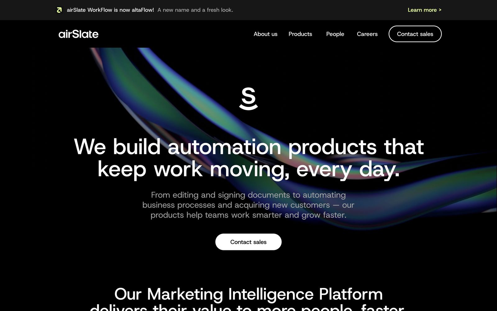 airSlate website, homepage
