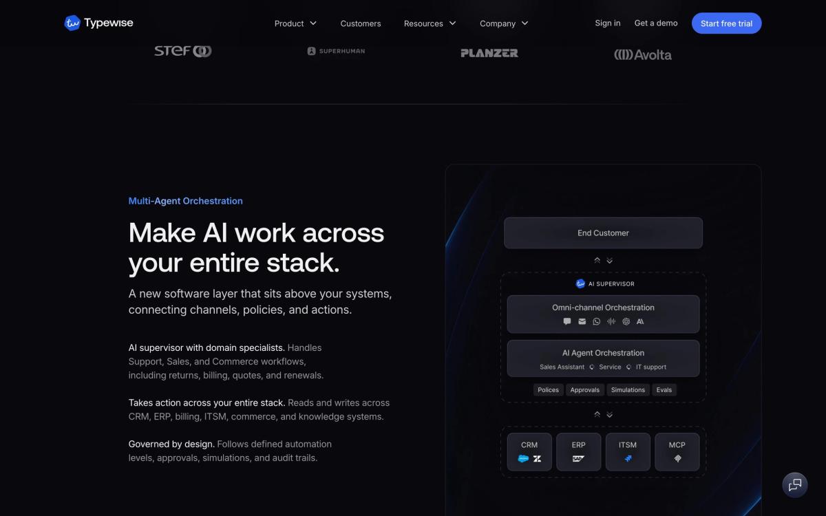 Typewise: product overview page screenshot