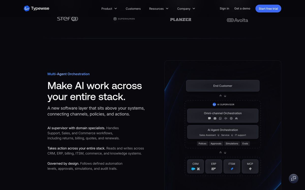 Typewise: product overview page screenshot