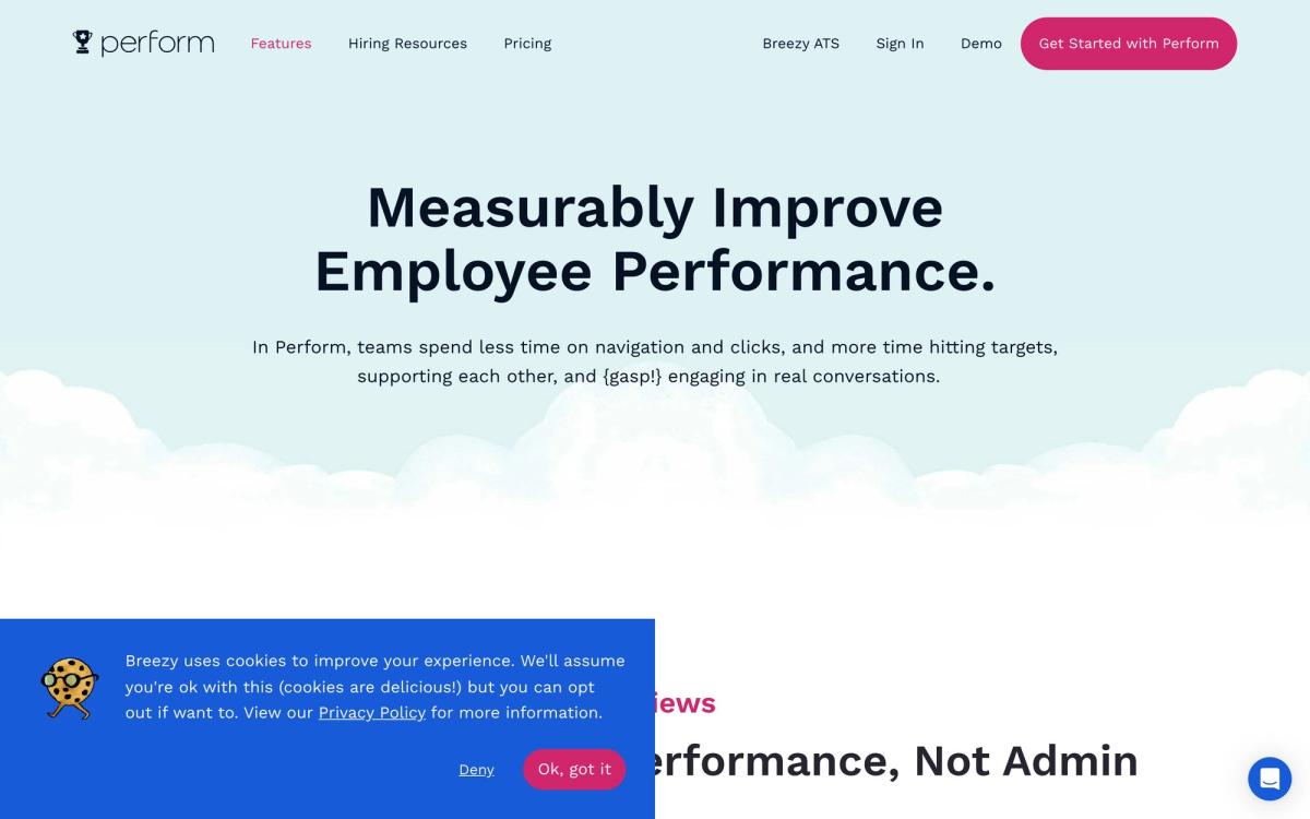 Breezy HR: features page screenshot